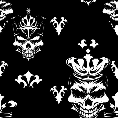 Gothic Skull Pattern with Ornamental Flourishes Gothic Skull Pattern with Ornamental Flourishes thumbnail