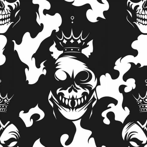 Skull and Flame Pattern in Black and White Skull and Flame Pattern in Black and White thumbnail