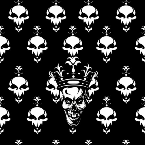 Pattern of Skull Motifs with Crown Pattern of Skull Motifs with Crown thumbnail