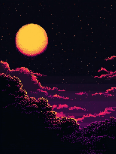 Download Cartoon Night Sky with Clouds and Stars Backgrounds Online ...