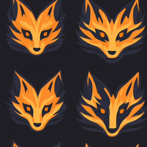 Download Stylized Fox Faces Pattern Patterns Online - Creative Fabrica