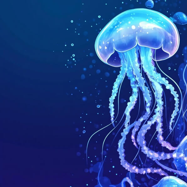 Download Glowing Jellyfish in Deep Blue Water Backgrounds Online ...