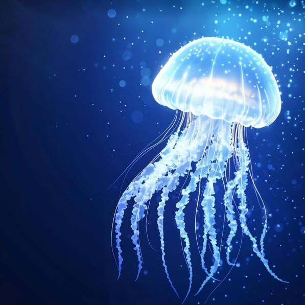 Download Luminous Jellyfish in Deep Blue Water Backgrounds Online ...