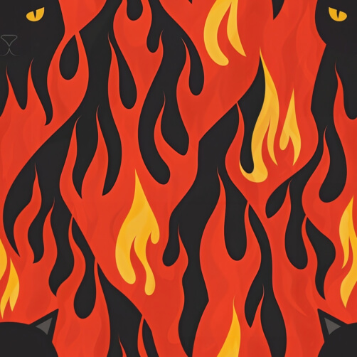 Flammendes Katzenmuster Hintergründe thumbnail