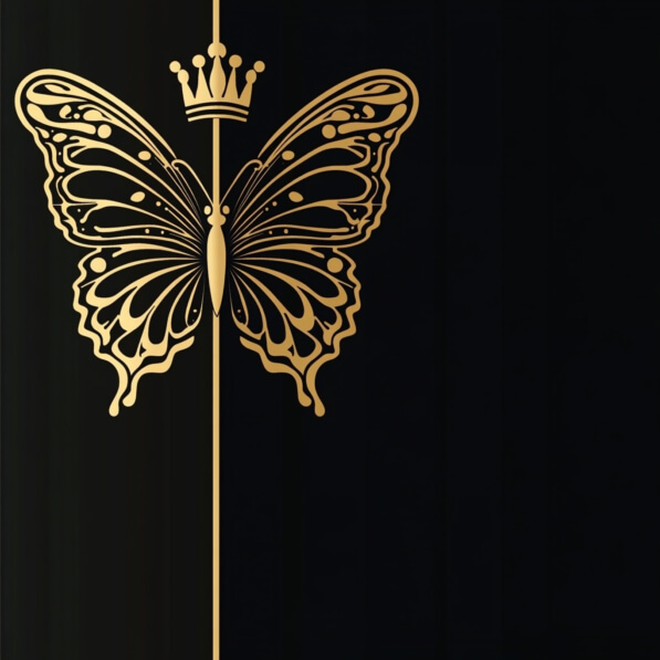 Goldener Schmetterling Leinwand Bild - Abstrakte Wandkunst 30,5x40,6cm Für Wohnzimmer & Büro