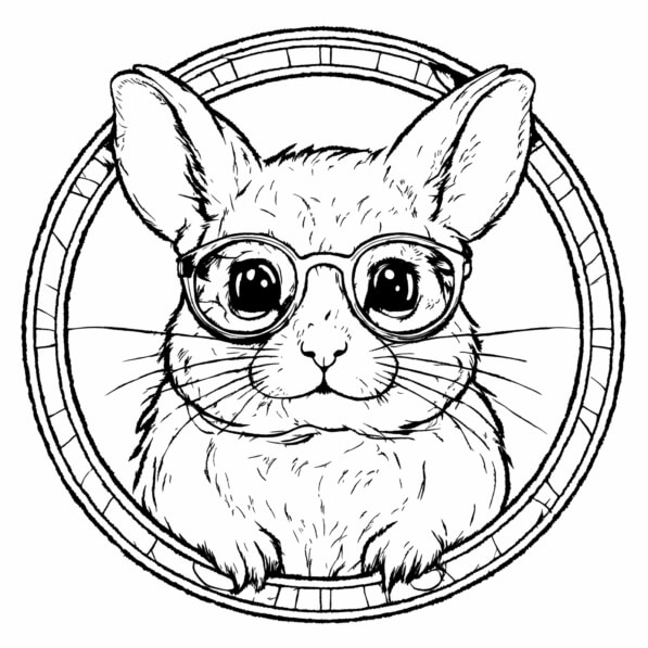 Download Adorable Rabbit with Glasses Coloring pages Online - Creative ...