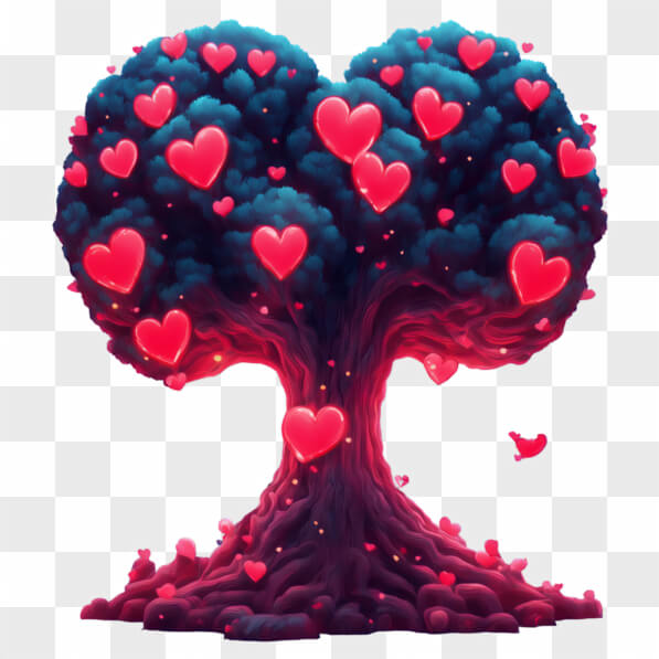 Heart Creative Tree Download Heart-shaped Tree with Floating Hearts Cartoons Online ...