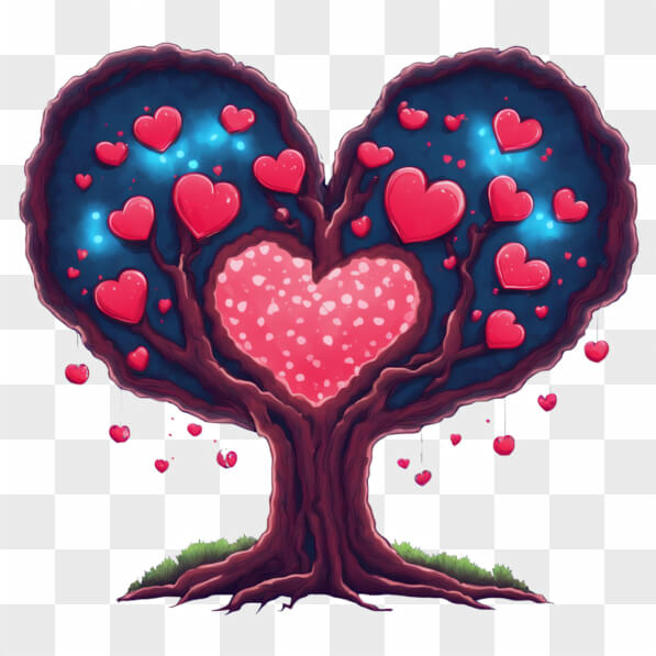Heart Creative Tree Download Heart-Shaped Tree with Hanging Hearts Cartoons Online ...