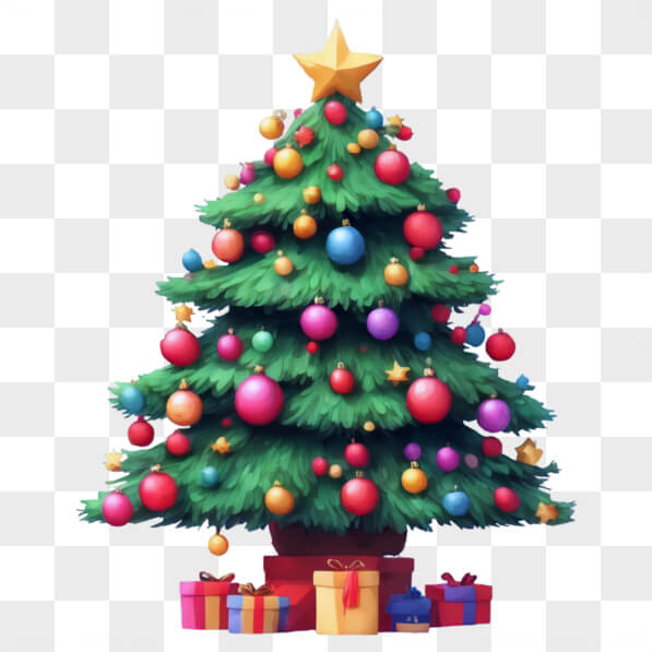 Árvore de Natal Colorida com Ornamentos e Presentes Árvore de Natal Colorida com Ornamentos e Presentes thumbnail