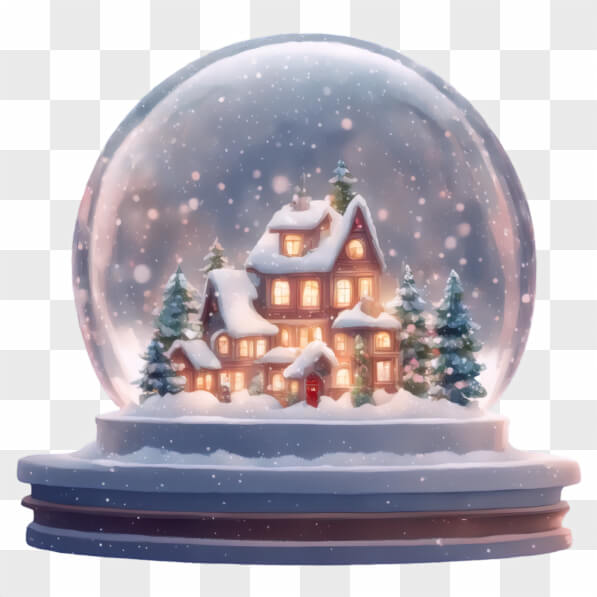 Download Snow Globe with Cozy House and Snowy Landscape Cartoons Online ...