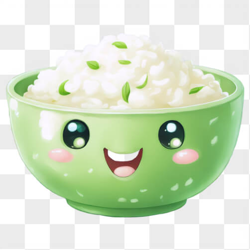 Download Kawaii Bowl of Rice with Happy Face Kawaii Online - Creative ...