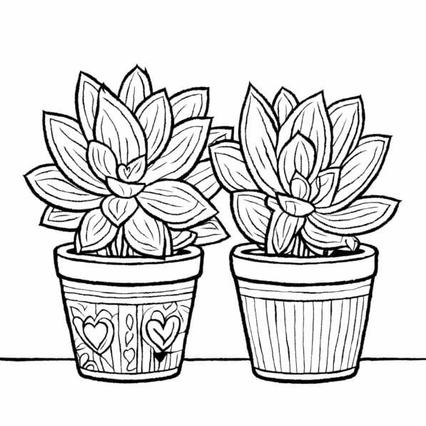 Descarga Plantas en macetas decorativas Páginas para colorear En Línea ...