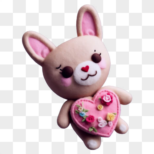 Download Adorable Plush Bunny Toy with Heart Cartoons Online - Creative ...