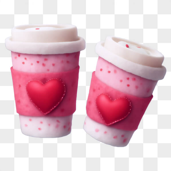 Download Cute Plush Drink Cups with Heart Design Cartoons Online ...