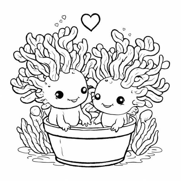 Download Cute Cartoon Creatures in a Pot Coloring pages Online ...