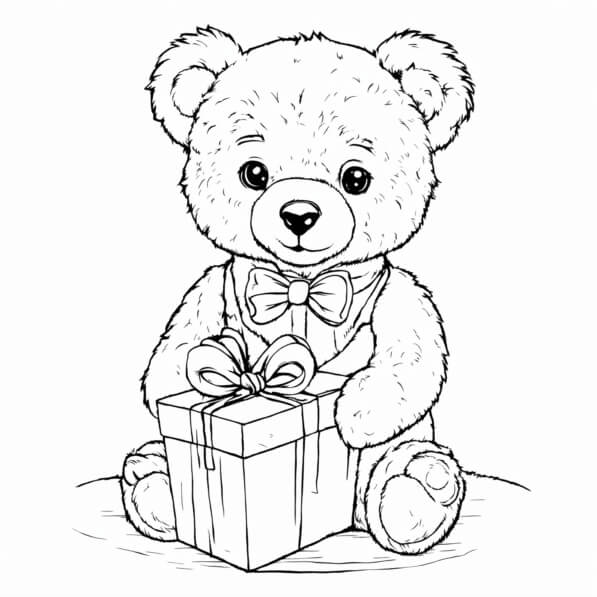 Caja De Dinero Personalizada Unigift - Diseño Chica Con Oso De Peluche, Blanco, Puede Grabar Nombre O Mensaje