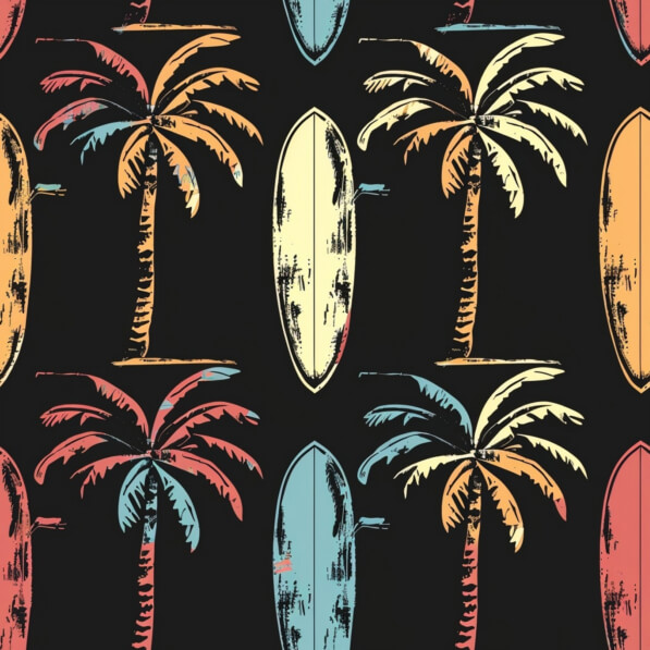 Download Tropical Pattern with Palm Trees and Surfboards Patterns ...
