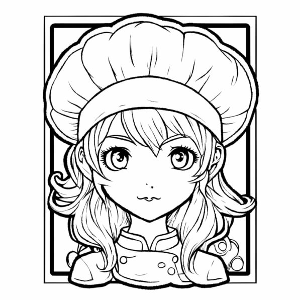 Descarga Personaje de Chef de Dibujos Animados Páginas para colorear En