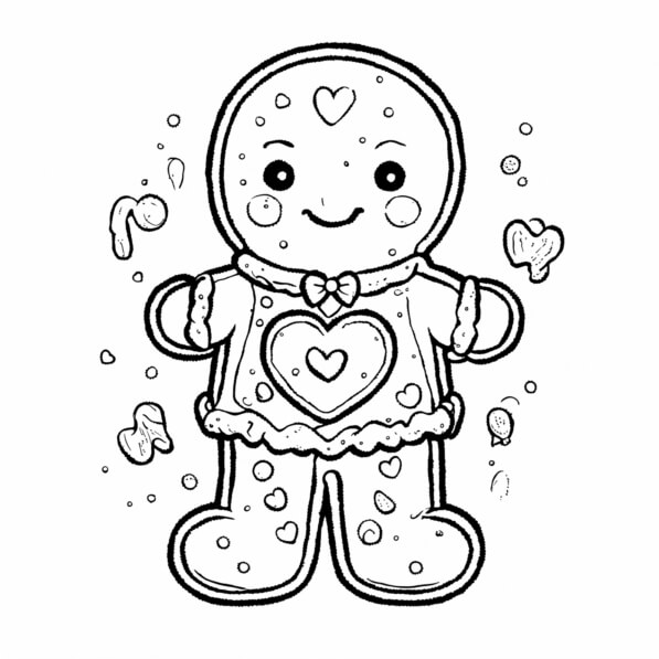 Download Cute Gingerbread Man Character Coloring pages Online ...