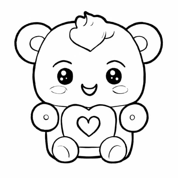 Download Cute Cartoon Bear Coloring Page Coloring pages Online