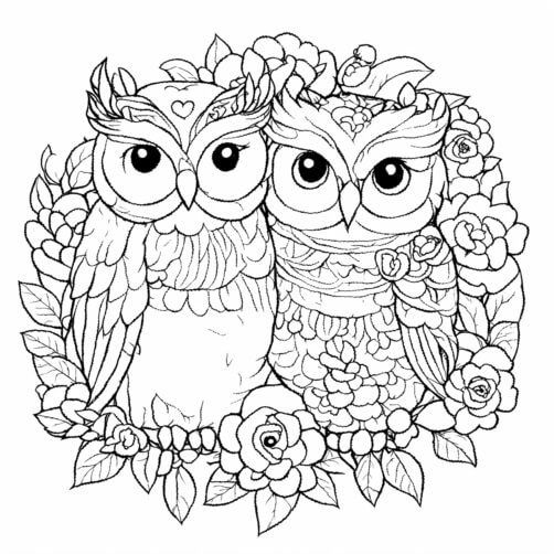 Komplexe Eulenillustration mit Blumen Hintergründe thumbnail