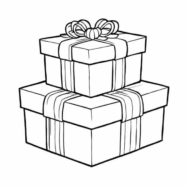 Download Stacked Gift Boxes for Holidays Coloring pages Online ...