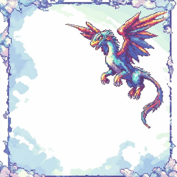 Download Pixel Art Dragon in a Bright Sky Backgrounds Online - Creative ...