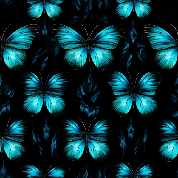 Download Pattern of Blue Butterflies on Black Background Patterns ...
