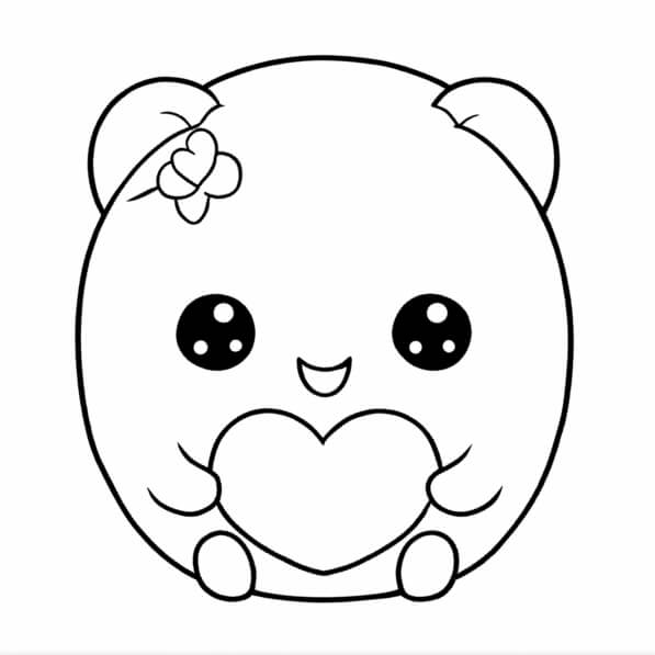 Download Cute Cartoon Panda Holding Heart Coloring pages Online ...