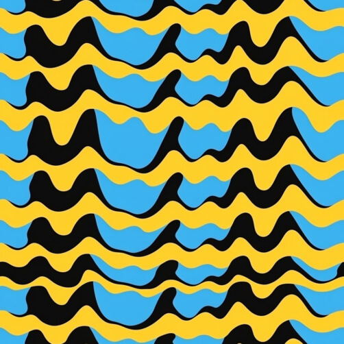 Vibrant Wavy Pattern in Blue, Yellow, and Black Vibrant Wavy Pattern in Blue, Yellow, and Black thumbnail