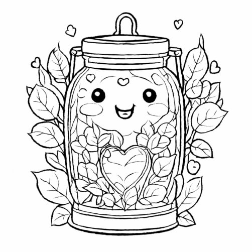 Cute Decorative Jar with Flowers and Leaves Patterns Cute Decorative Jar with Flowers and Leaves Patterns thumbnail