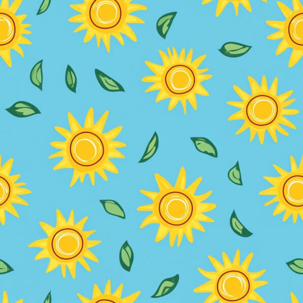 Download Pattern of Sunflowers on Blue Background Patterns Online ...