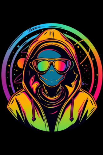 Stylized Alien in Cosmic Background Stylized Alien in Cosmic Background thumbnail