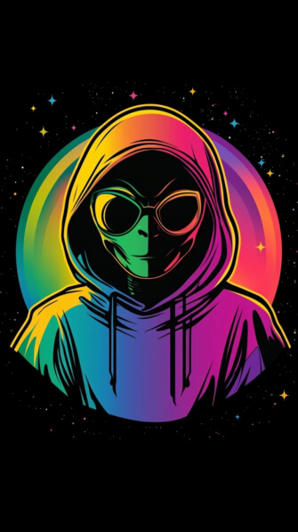 Scarica Alieno stilizzato in colori arcobaleno Sfondi Online - Creative ...