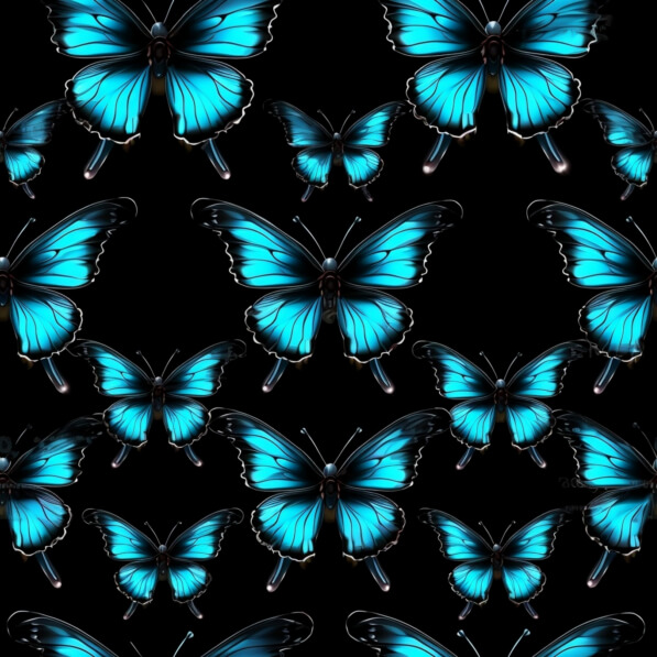 Download Pattern of Blue Butterflies on Black Background Patterns ...