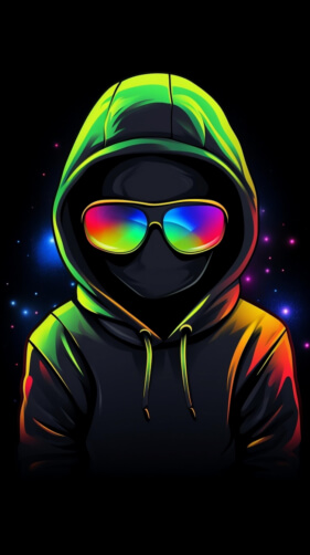 Abstract Figure in Rainbow Hoodie Abstract Figure in Rainbow Hoodie thumbnail