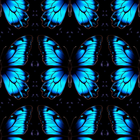 Download Pattern of Blue Butterflies on Black Background Patterns ...