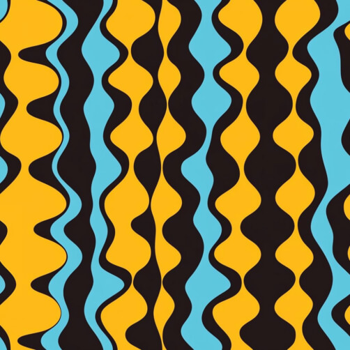 Vibrant Wavy Pattern in Yellow, Blue, and Black Vibrant Wavy Pattern in Yellow, Blue, and Black thumbnail