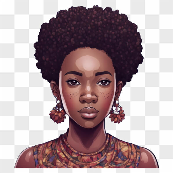 Descarga Retrato de una joven con peinado afro Cartoons En Línea ...