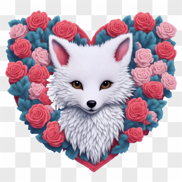 Download Stylized Fox Surrounded by Roses Cartoons Online - Creative ...