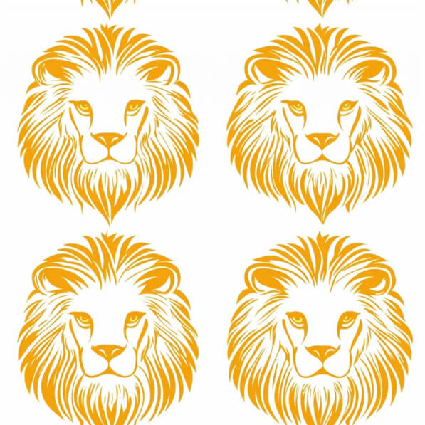 Lion Color Pattern Download Pattern of Lion Heads in Orange Patterns Online - Creative Fabrica