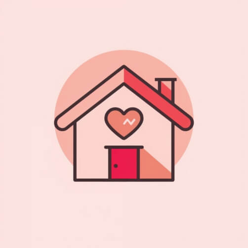 Download Stylized House Illustration with Heart Symbol Backgrounds ...
