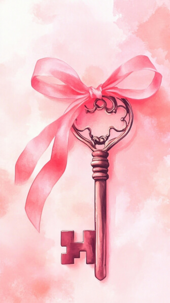 Download Vintage Key with Pink Ribbon Backgrounds Online - Creative Fabrica