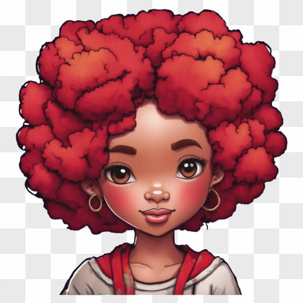 Download Portrait of a Young Girl with Red Curly Hair Cartoons Online ...