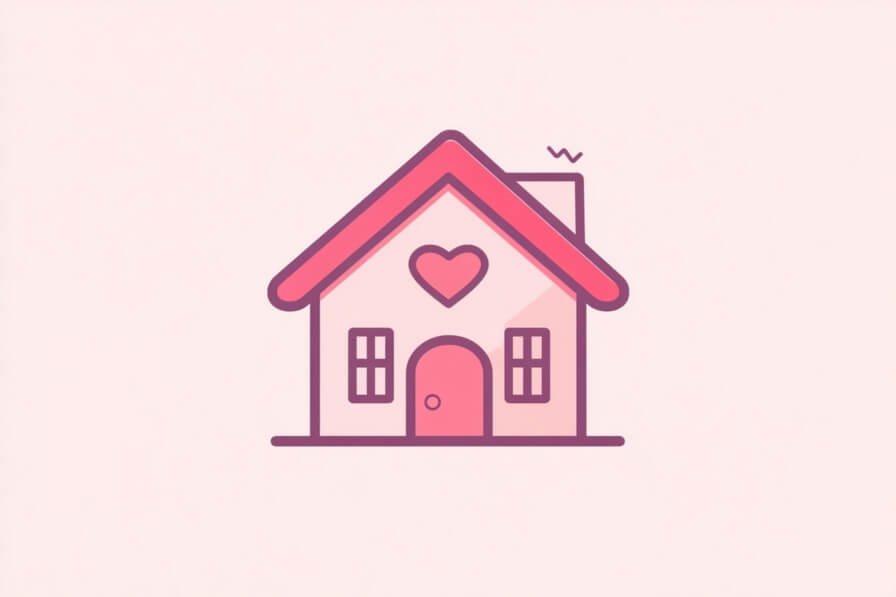 Download Stylized House Illustration with Heart Symbol Backgrounds ...