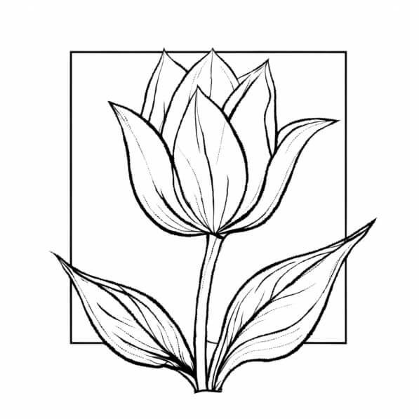 Download Elegant Flower Line Art Coloring pages Online - Creative Fabrica