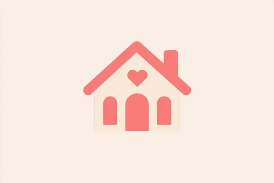 Download Stylized House Illustration with Heart Symbol Backgrounds ...