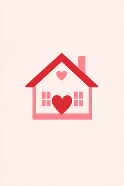 Casetta bianca in ceramica grande con cuore - Stile Nordico