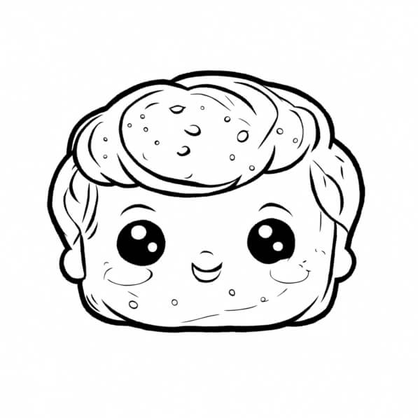 Download Cute Cartoon Character with Baked Good Design Coloring pages ...