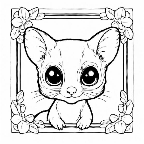 Download Cute Animal Illustration in Decorative Frame Coloring pages ...